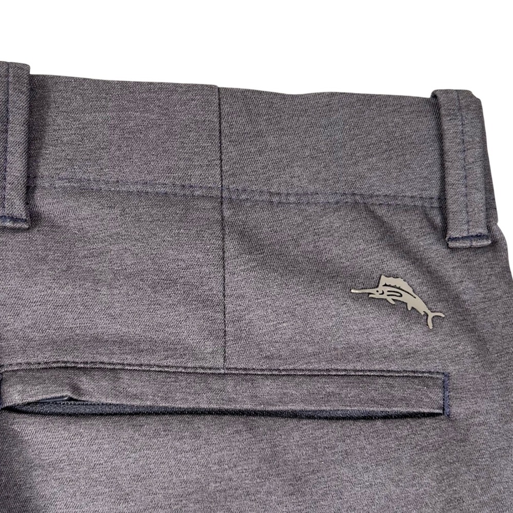 Tommy Bahama On Par Pants Men's Flat Front Gray 32x30 Golf Stretch Casual